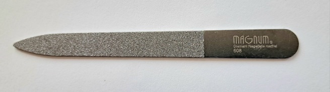 608 MAGNUM pilník na nehty nerezový s kovovým držákem 10 см