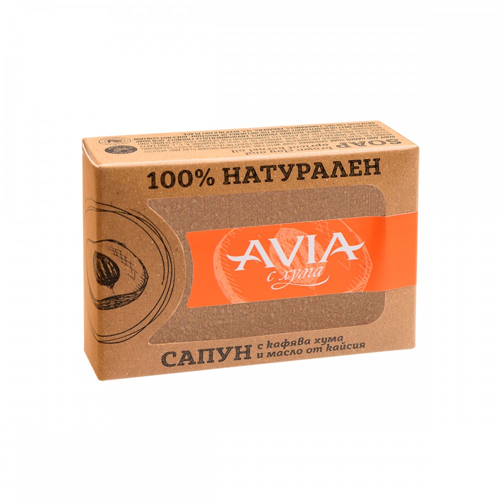 AVIA 100% přírodní mýdlo s hnědým jílem a meruňkovým olejem, 110gr