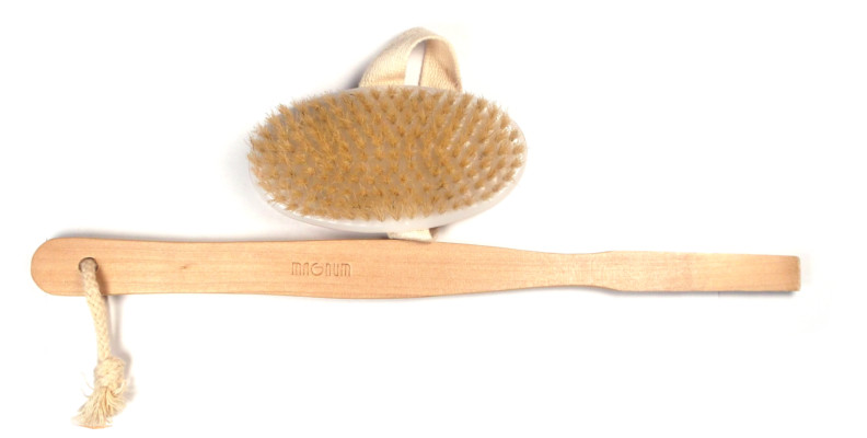 150 MAGNUM Masážní kartáč s rukojetí - přírodní štětiny