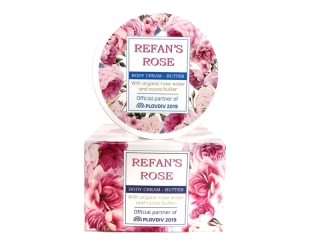 REFAN Tělové máslo krém -  s růžovou vodou 200 ml